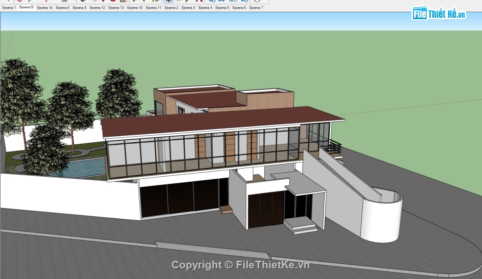 khu nghỉ dưỡng,model sketchup nghỉ dưỡng,sketchup resort