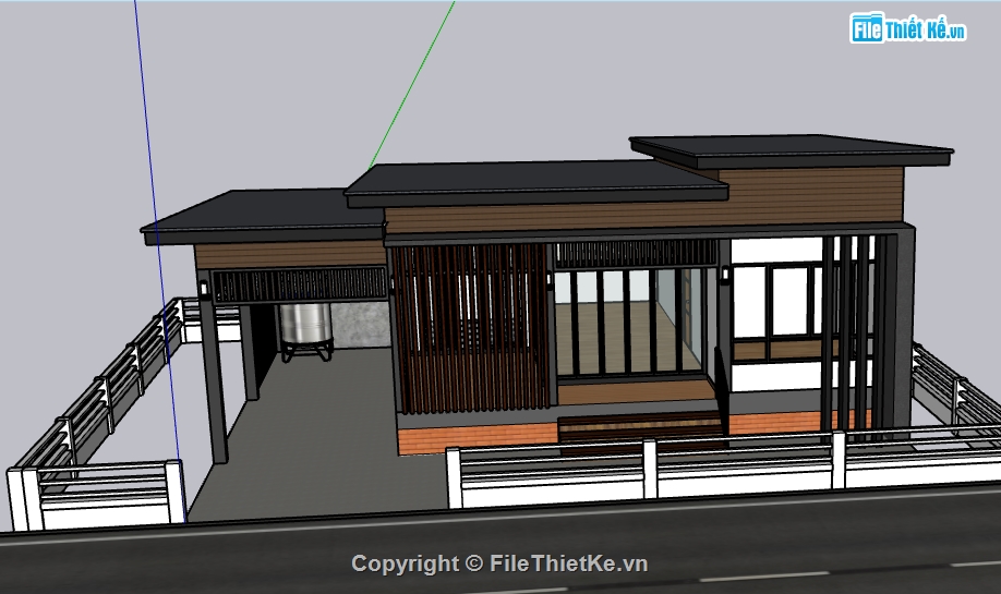 sketchup nhà phố 1 tầng,file su  nhà phố 1 tầng,model su  nhà phố 1 tầng,file sketchup  nhà phố 1 tầng