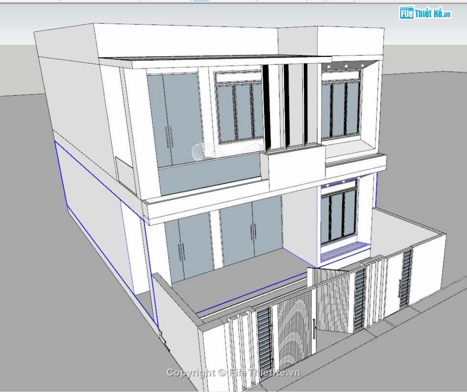 mẫu nhà phố 2 tầng,dựng 3dsu nhà phố 2 tầng,sketchup nhà phố 2 tầng,bao cảnh nhà phố 2 tầng