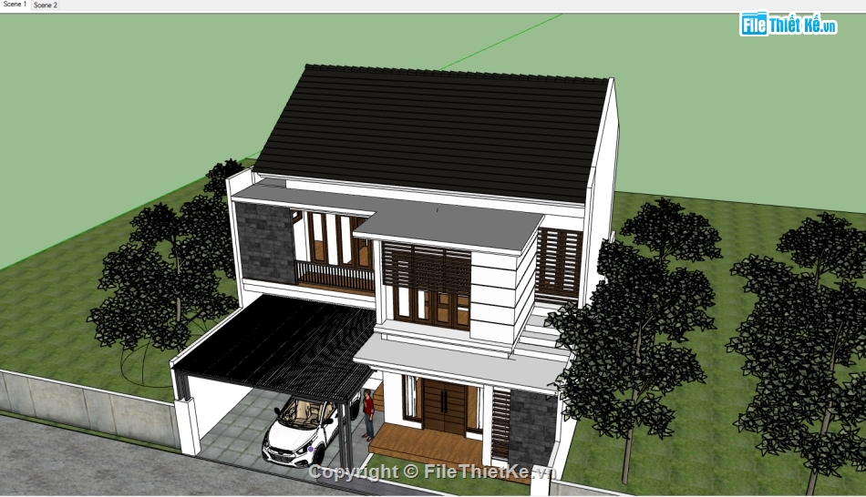 nhà phố 3 tầng file sketchup,file su nhà phố 3 tầng,file sketchup nhà phố 3 tầng,Nhà phố 3 tầng  File sketchup,mẫu nhà phố 3 tầng