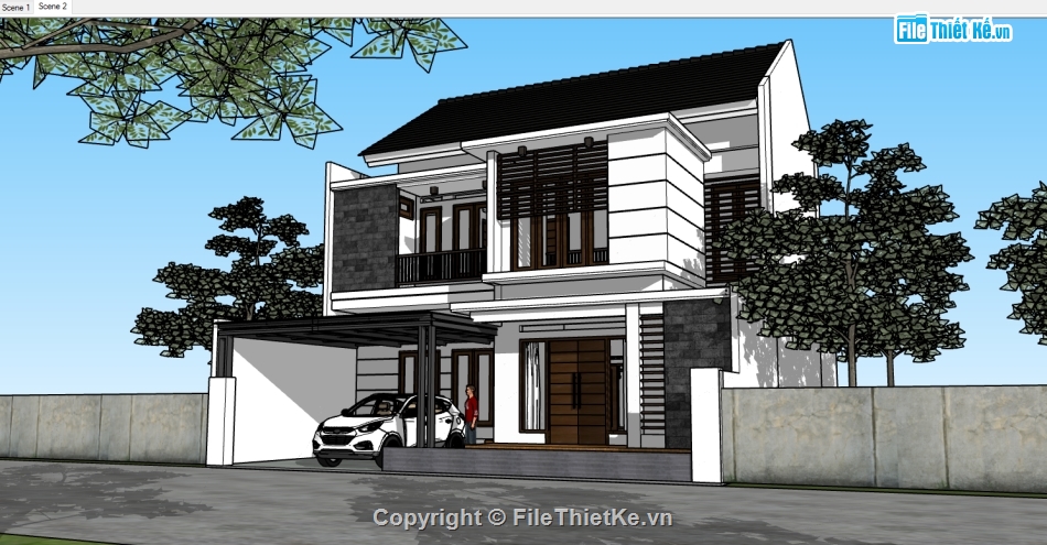 nhà phố 3 tầng file sketchup,file su nhà phố 3 tầng,file sketchup nhà phố 3 tầng,Nhà phố 3 tầng  File sketchup,mẫu nhà phố 3 tầng