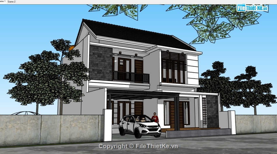 nhà phố 3 tầng file sketchup,file su nhà phố 3 tầng,file sketchup nhà phố 3 tầng,Nhà phố 3 tầng  File sketchup,mẫu nhà phố 3 tầng