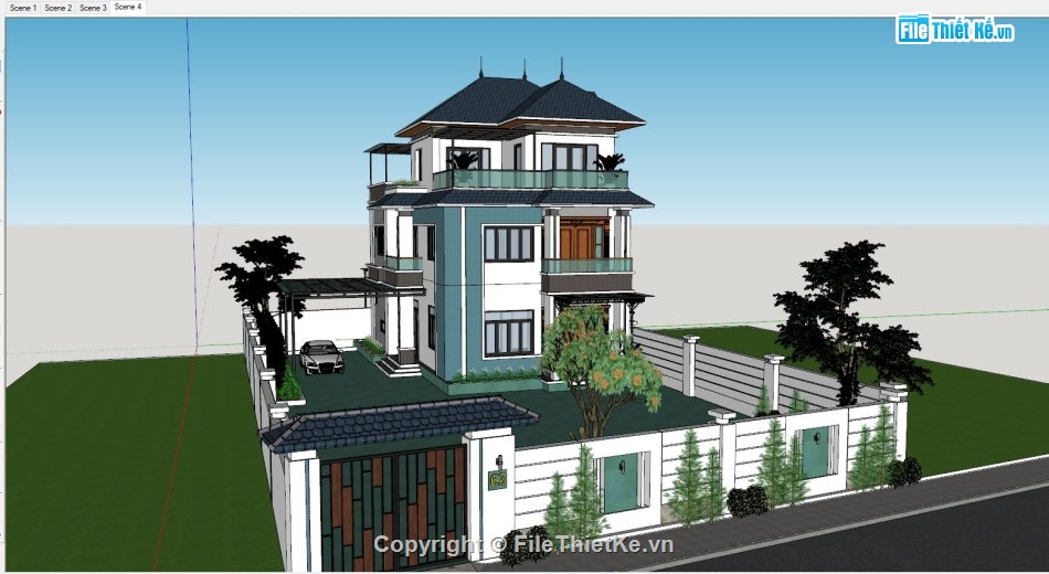 dựng su nhà phố 3 tầng,nhà phố 3 tầng file 3d,Sketchup nhà phố 3 tầng,file sketchup nhà phố 3 tầng,su nhà phố 3 tầng