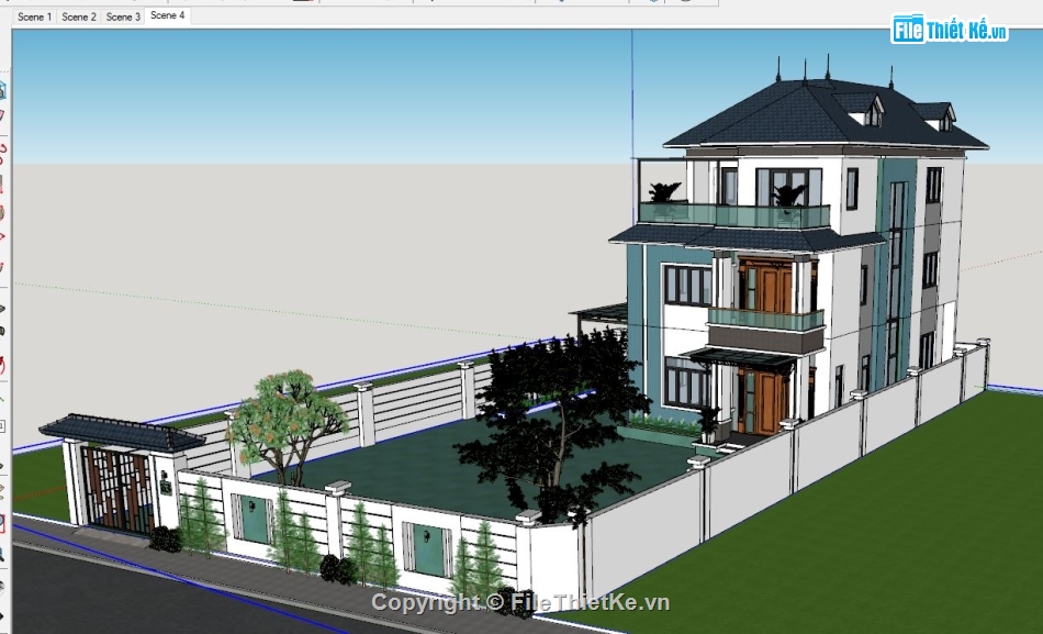 dựng su nhà phố 3 tầng,nhà phố 3 tầng file 3d,Sketchup nhà phố 3 tầng,file sketchup nhà phố 3 tầng,su nhà phố 3 tầng