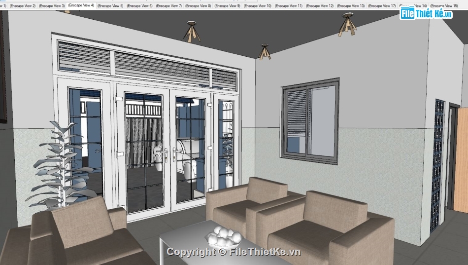 Nhà phố 3 tầng,sketchup nhà phố 3 tầng,model 3dsu nhà phố 3 tầng,bao cảnh nhà phố 2 tầng