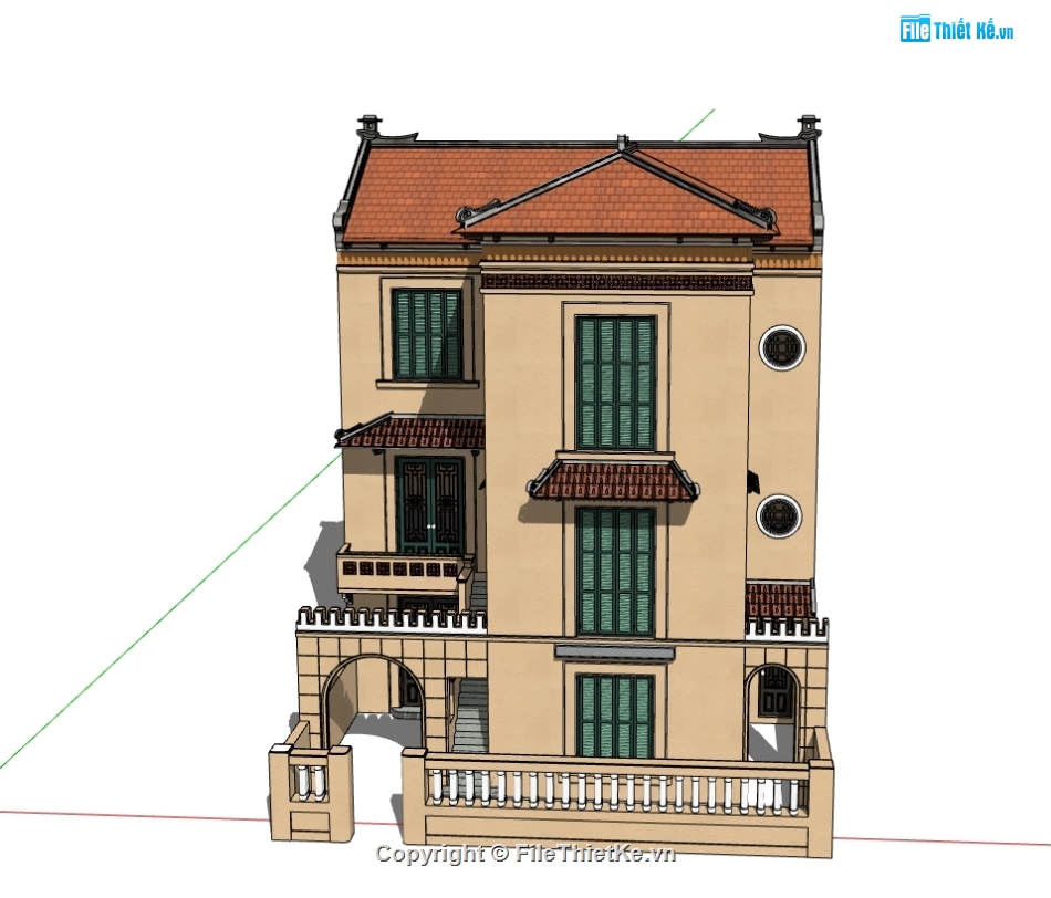 file sketchup nhà cổ,file su nhà cổ hà nội,3d nhà cổ hà nội,dựng 3d nhà cổ hà nội
