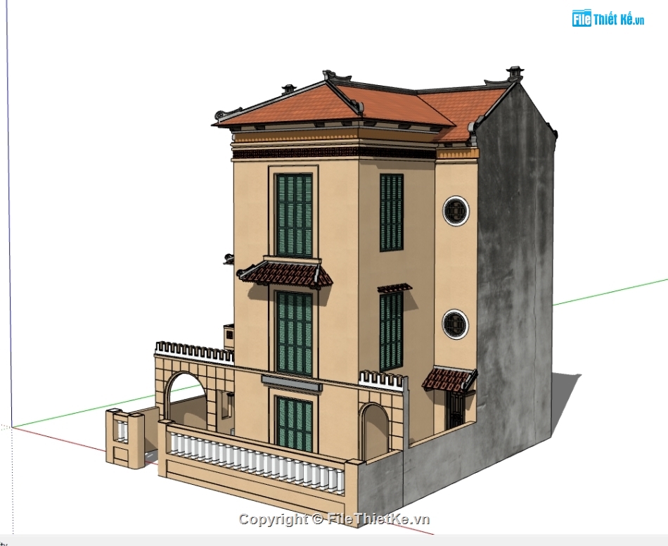 file sketchup nhà cổ,file su nhà cổ hà nội,3d nhà cổ hà nội,dựng 3d nhà cổ hà nội
