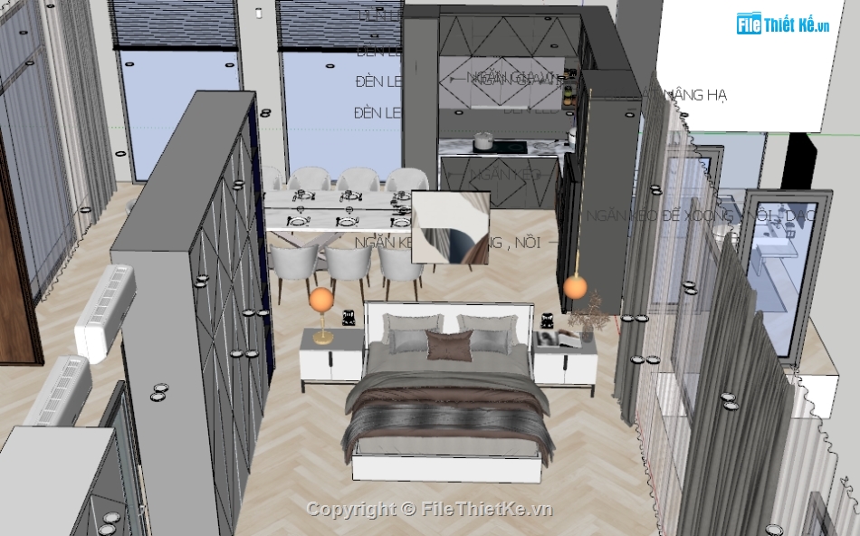 3d sketchup nội thất,sketchup nội thất biệt thự,nội thất biệt thự sketchup,File sketchup nội thất,Model su nội thất biệt thự