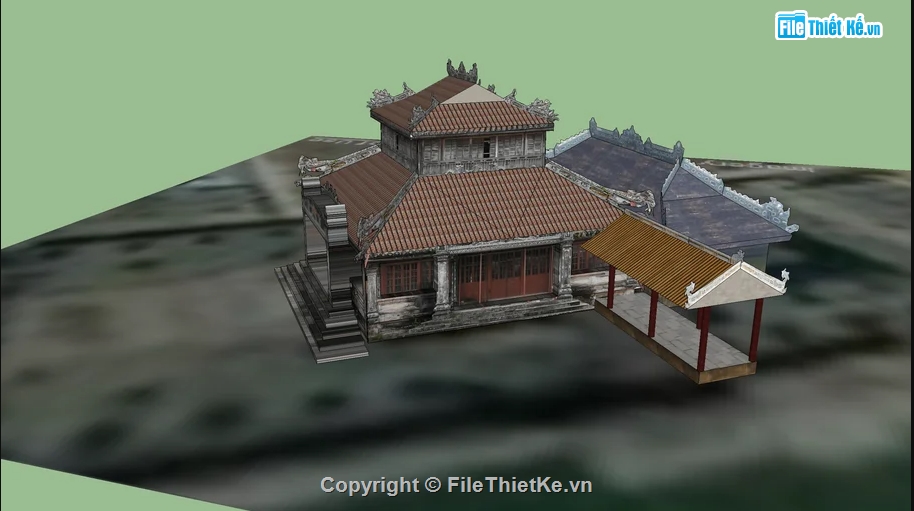 File 3d sketchup chùa,file 3d sketchup,di tích đại nội huế,di tích lịch sử,di tích đình làng