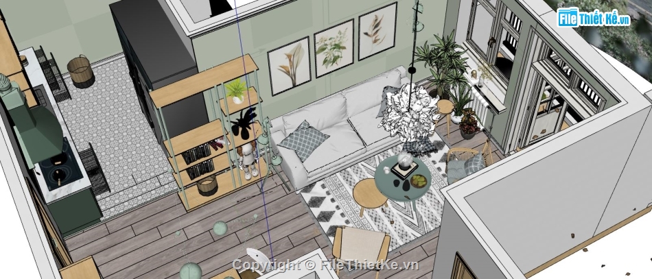 nội thất phòng khách,sketchup nội thất,sketchup phòng khách,phòng khách 3d,File sketchup nội thất