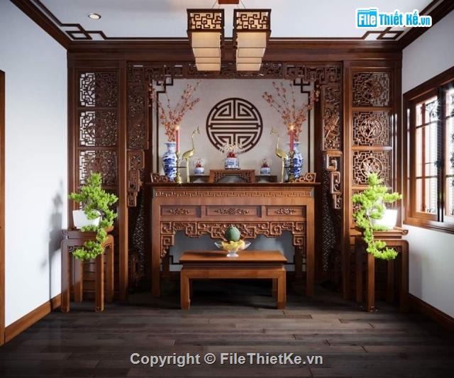 File 3dmax phòng thờ,File max phòng thờ,Phòng thờ File 3dsmax,3dmax ban thờ