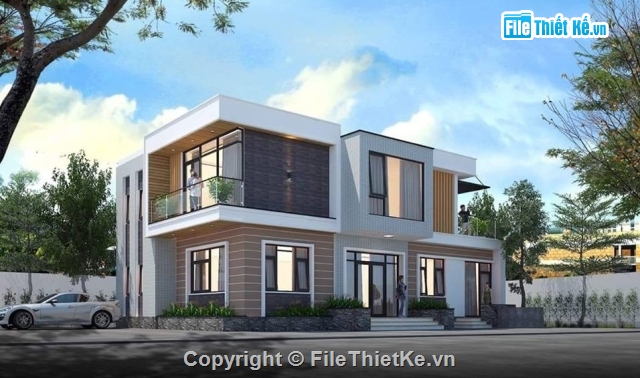 Phối cảnh biệt thự,Phối cảnh biệt thự 2 tầng,file 3dmax phối cảnh,phối cảnh biệt thự 3dmax