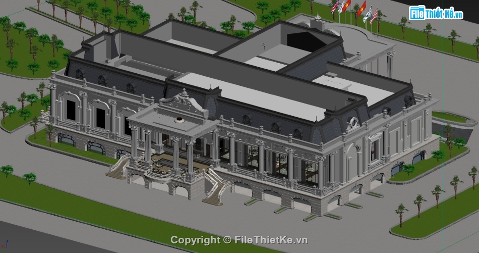 3dmax nhà hàng,file 3dmax khách sạn,nhà hàng tiệc cưới 3dmax