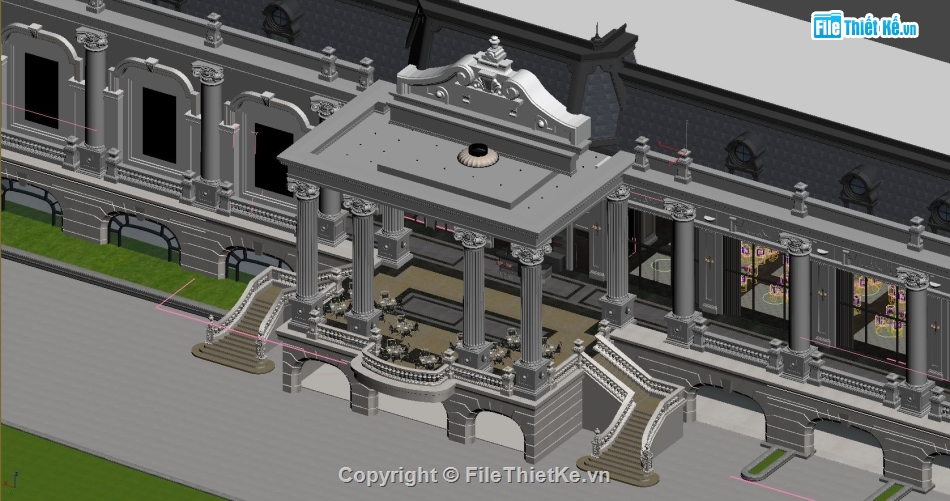 3dmax nhà hàng,file 3dmax khách sạn,nhà hàng tiệc cưới 3dmax