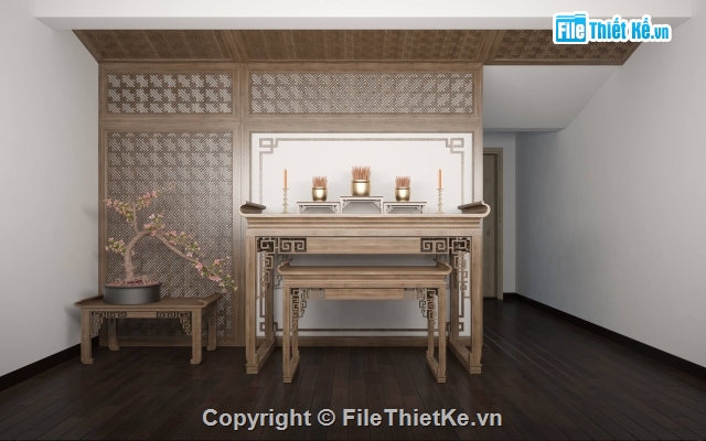 mẫu bàn thờ đẹp,mẫu phòng thờ,bàn thờ,thiết kế bàn thờ,3dmax phòng thờ,thiết kế phòng thờ 3dmax