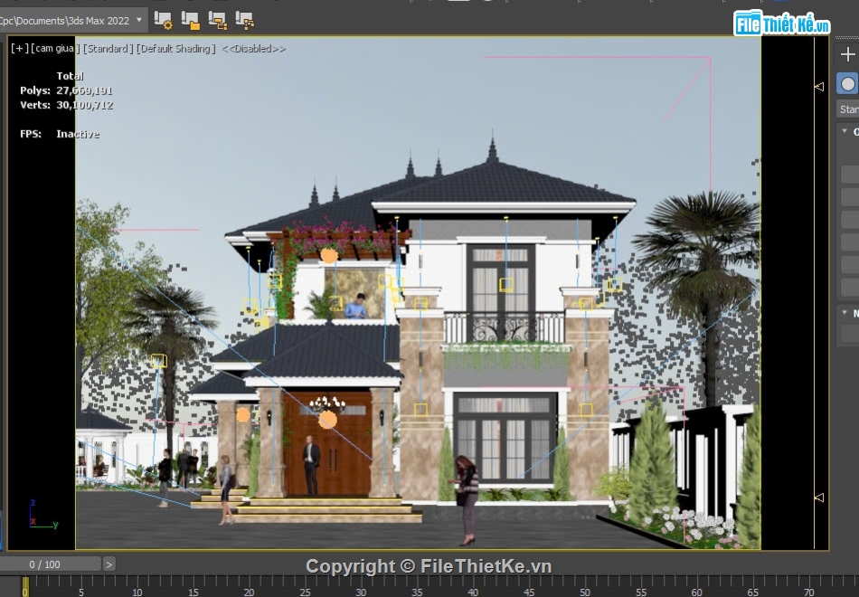 biệt thự 2 tầng,3dmax biệt thự 2 tầng,biệt thự 2 tầng mái nhật