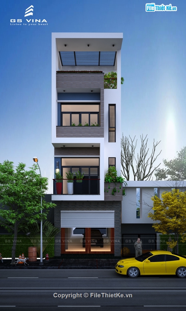 nhà phố 4.5x15m,file 3d max đẹp,thiết kế ngoại thất,Thiết kế nhà phố đẹp 3dmax,3dmax nhà phố 3 tầng 1 tum