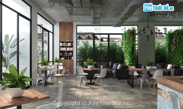 max nội thất,File 3dmax nội thất,3d nội thất,quán cafe