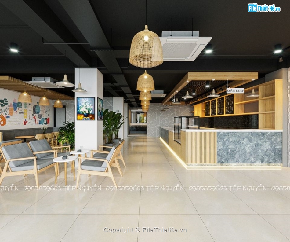 nội thất quán cafe,3dmax quán cafe,max nội thất,File 3dmax nội thất,quán cafe