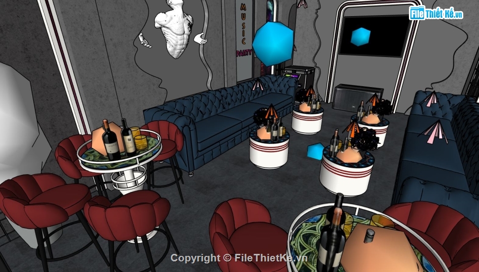 File sketchup phòng karaoke,phòng karaoke,dựng 3d su phòng hát