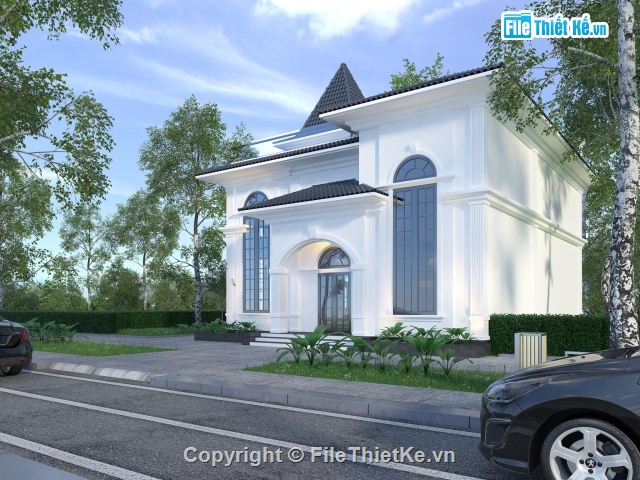 file 3dmax biệt thự,biệt thự lâu đài,model File 3ds max,biệt thự châu âu