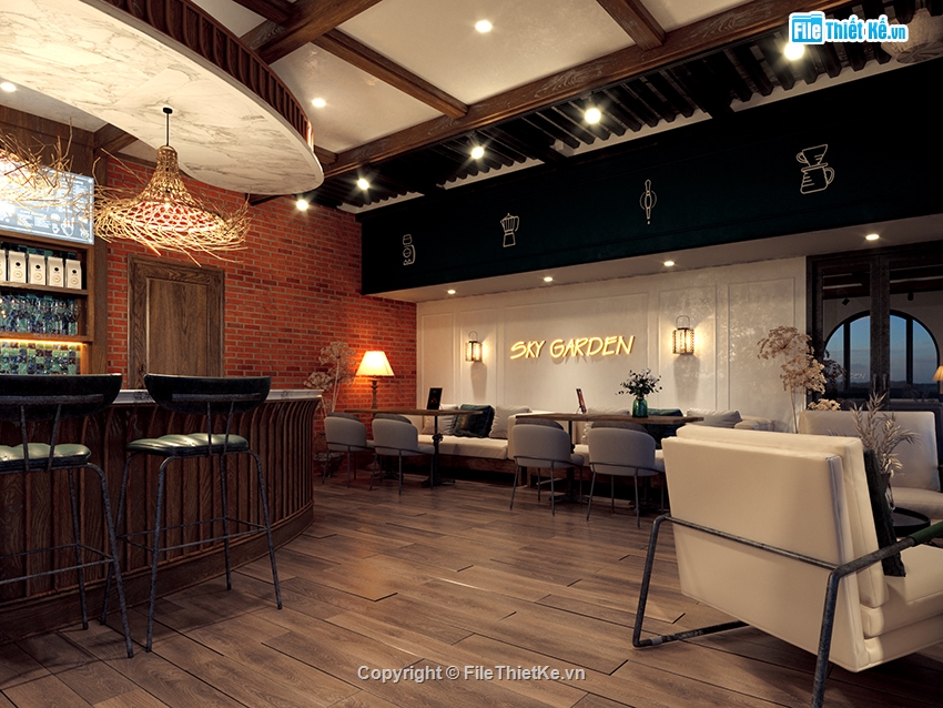 thiết kế nội thất coffee,3Dsmax quán cafe,quán cafe 3dsmax,quán cafe