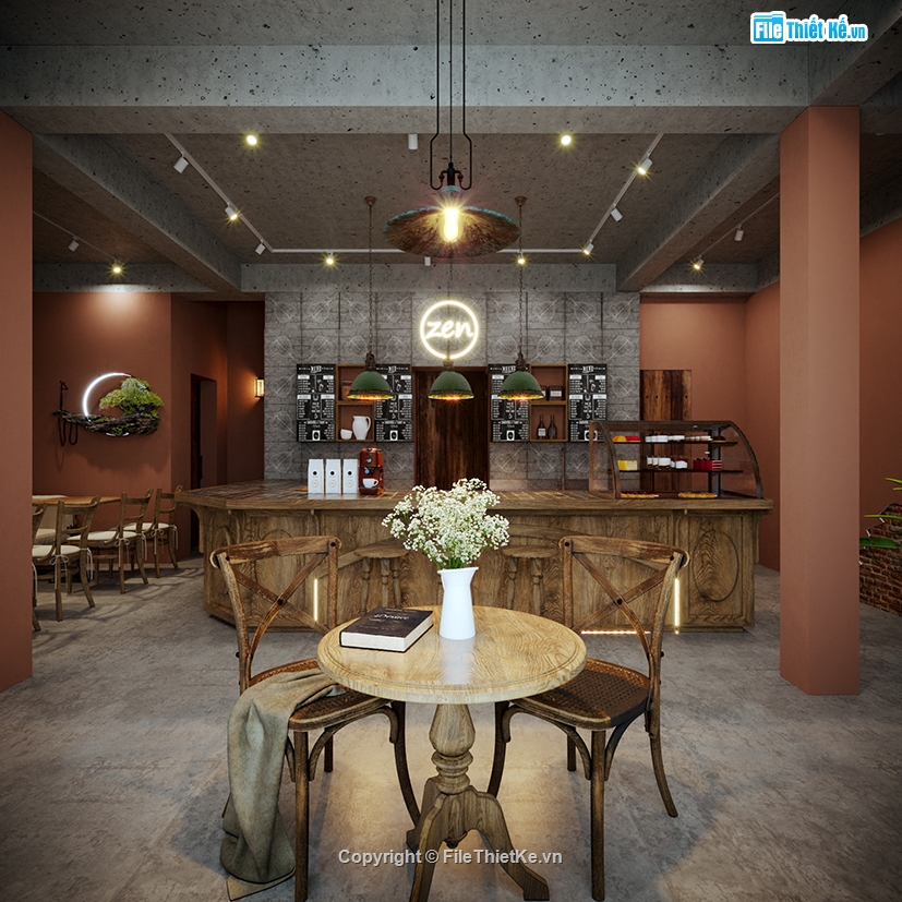 model File 3ds max,quán cafe,quán coffee,3dsmax quán cafe,quán cafe 3dsmax