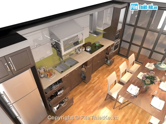 3dsmax tủ bếp,model File 3ds max,tủ bếp,phòng bếp,File 3Dmax tủ bếp