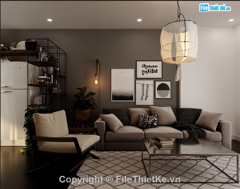 phòng bếp,phòng khách 3d,3dsmax khách bếp,scandinavian,model nội thất nhà