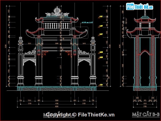 Bản vẽ cổng làng,cổng làng đẹp,cổng làng mới,cổng làng Hạ Mỗ