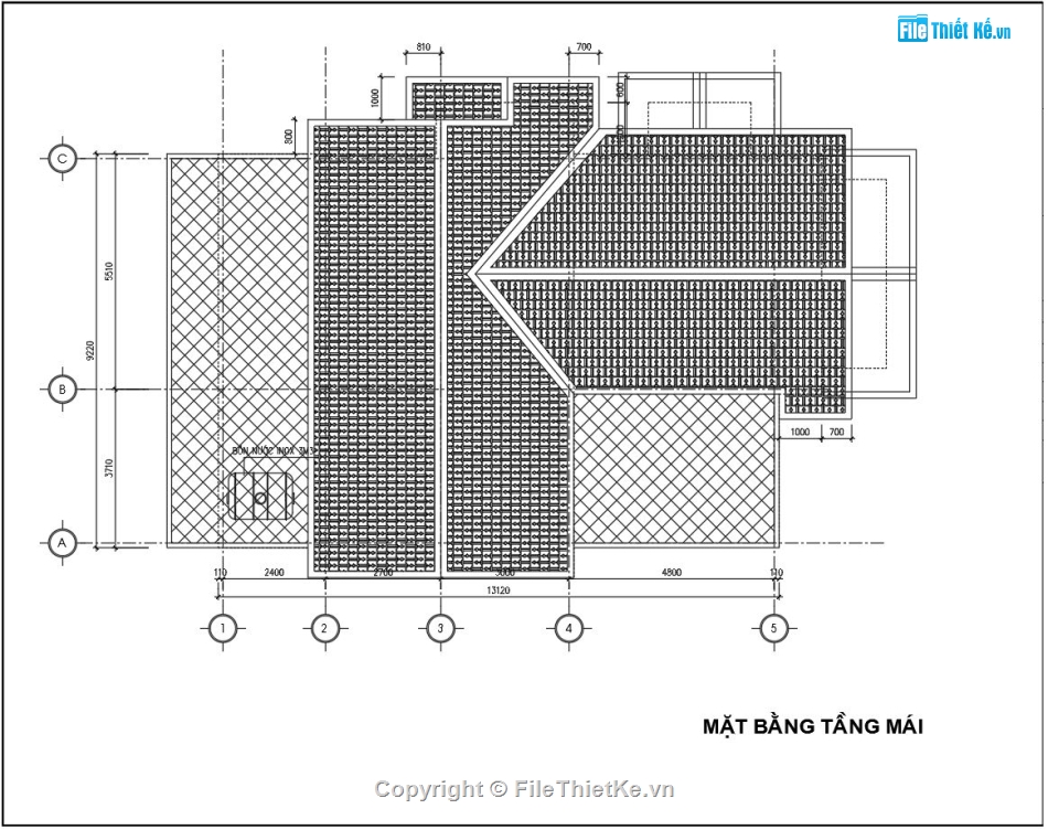 File cad biệt thự 2 tầng,Biệt thự 2 tầng mái thái,biệt thự 2 tầng 9.2x14.3m,bản vẽ biệt thự 2 tầng,autocad biệt thự 2 tầng