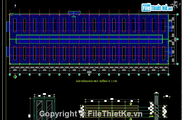 nhà xưởng 30x96m,bản vẽ nhà xưởng,autocad nhà xưởng,thiết kế nhà xưởng,File autocad nhà xưởng