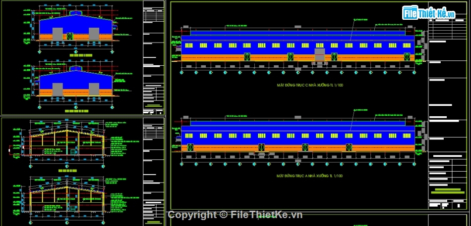 nhà xưởng 30x96m,bản vẽ nhà xưởng,autocad nhà xưởng,thiết kế nhà xưởng,File autocad nhà xưởng