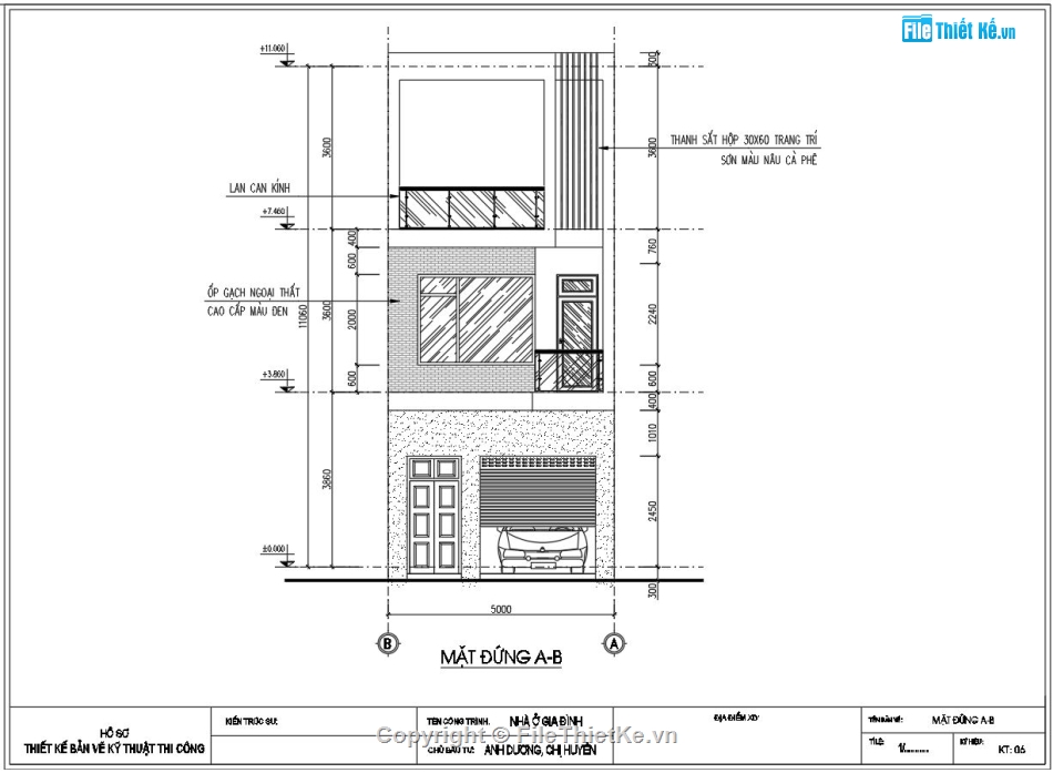 nhà phố 3 tầng,kiến trúc 3 tầng,Bản vẽ nhà phố,nhà 3 tầng hiện đại,Nhà phố 3 tầng 5x20m,File cad nhà phố 3 tầng