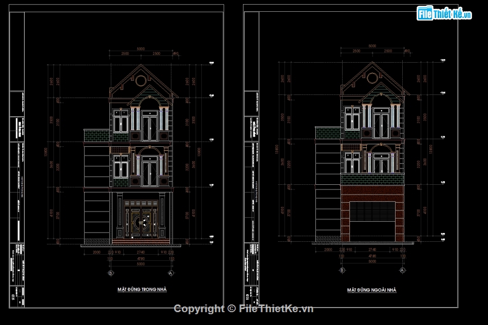 Nhà phố 3 tầng chữ L mái thái,Bản vẽ nhà phố 3 tầng,File cad nhà phố 3 tầng,Autocad nhà phố 3 tầng,Nhà phố 3 tầng 7x22.84m