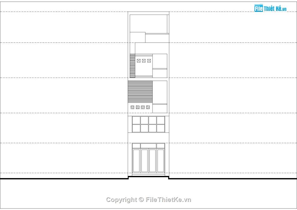 nhà phố 4x17m,Bản vẽ kiến trúc nhà phố,Thiết kế nhà ống hiện đại,Thiết trúc nhà phố 5 tầng,Mẫu nhà phố hiện đại,Nhà ống 4x17m