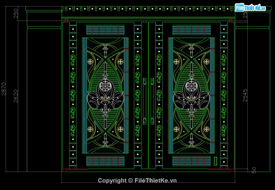 Cổng 2 cánh CNC đẹp,File autocad cổng 2 cánh,Mẫu cổng 2 cánh cnc,Autocad cổng 2 cánh cnc,Bản vẽ cổng 2 cánh cnc