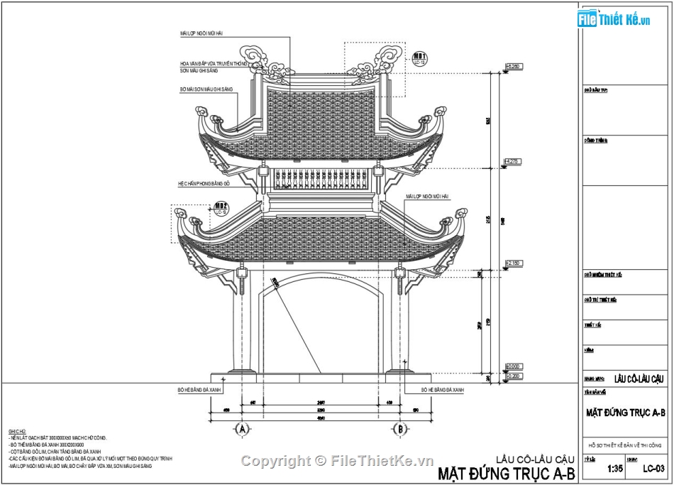 đình chùa cổ,bản vẽ thiết kế đền cổ,Thiết kế lầu cô lầu cậu,Bản vẽ đền,Bản vẽ chòi 2 mái cổ