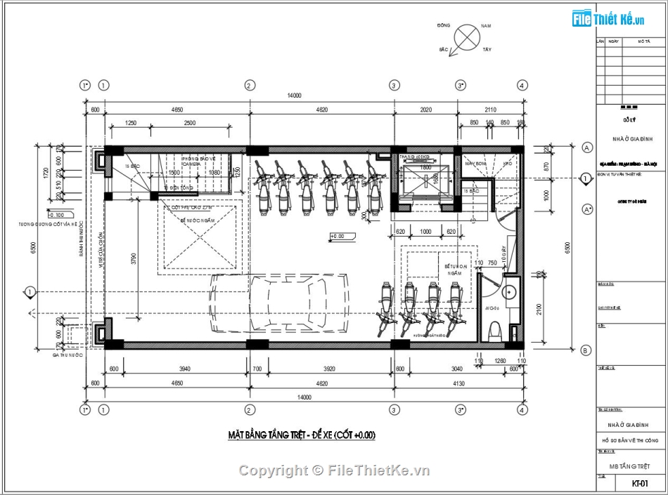 bản vẽ văn phòng,nhà ở văn phòng,Văn phòng 7 tầng,Thiết kế văn phòng nhà ở,file cad nhà ở kết hợp văn phòng,Văn phòng mặt tiền 6.5x14m