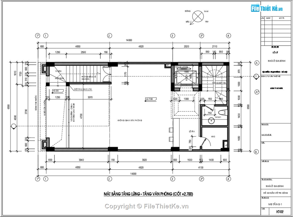 bản vẽ văn phòng,nhà ở văn phòng,Văn phòng 7 tầng,Thiết kế văn phòng nhà ở,file cad nhà ở kết hợp văn phòng,Văn phòng mặt tiền 6.5x14m