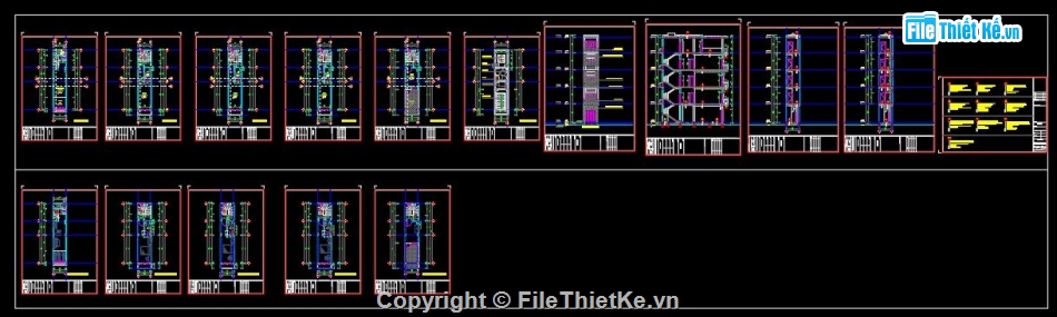 kiến trúc 5 tầng,Nhà ống 5 tầng,file cad nhà ống 5 tầng,hồ sơ thiết kế nhà ống 5 tầng