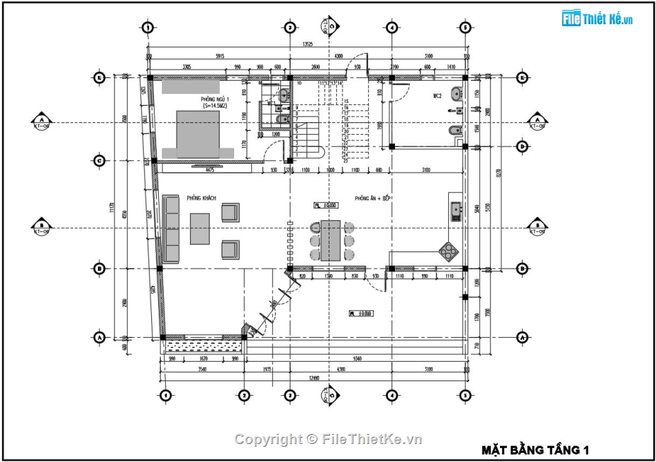 nhà phố 3 tầng file autocad,nhà phố 2.5 tầng 13x11.17m,Bản vẽ autocad mẫu nhà phố hiện đại,Biệt thự mái bằng 2 tầng file cad