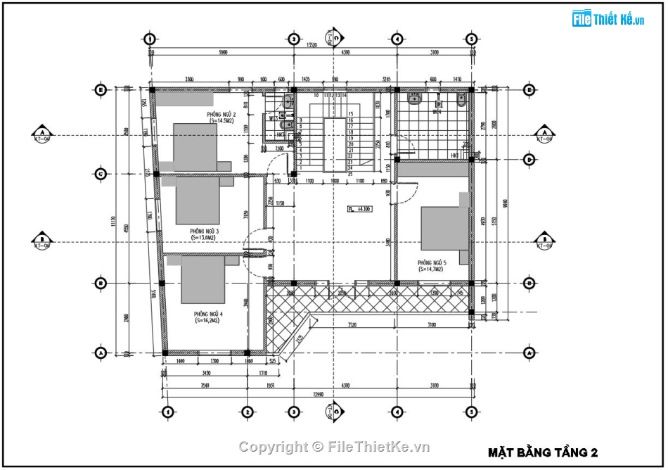 nhà phố 3 tầng file autocad,nhà phố 2.5 tầng 13x11.17m,Bản vẽ autocad mẫu nhà phố hiện đại,Biệt thự mái bằng 2 tầng file cad