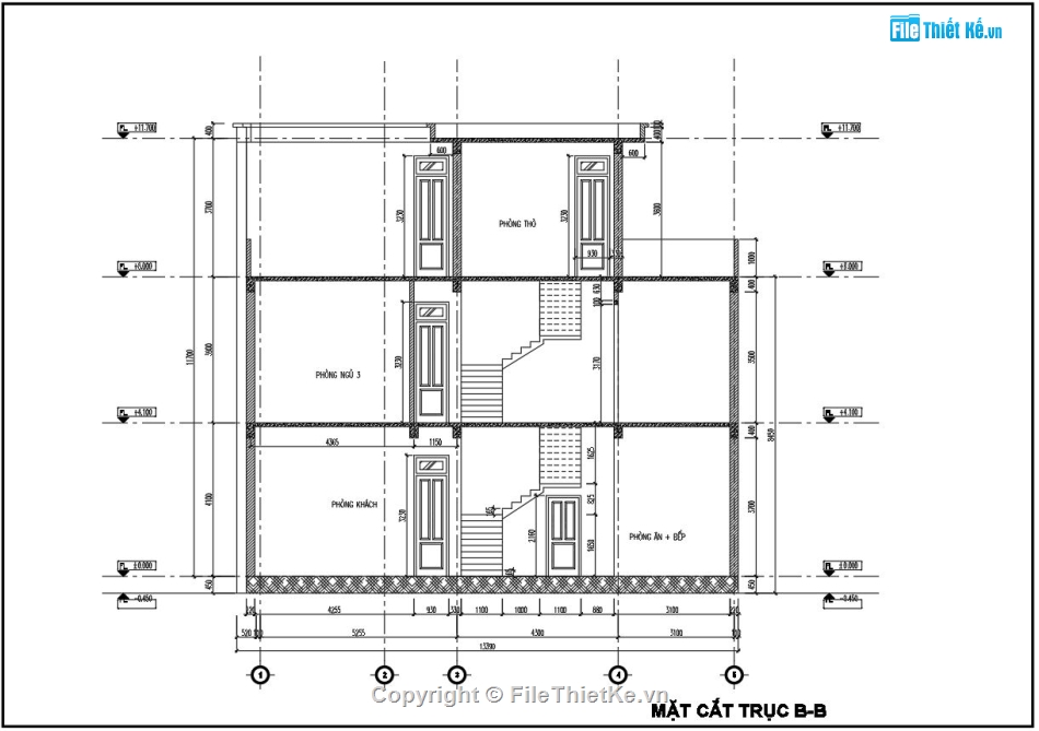 nhà phố 3 tầng file autocad,nhà phố 2.5 tầng 13x11.17m,Bản vẽ autocad mẫu nhà phố hiện đại,Biệt thự mái bằng 2 tầng file cad