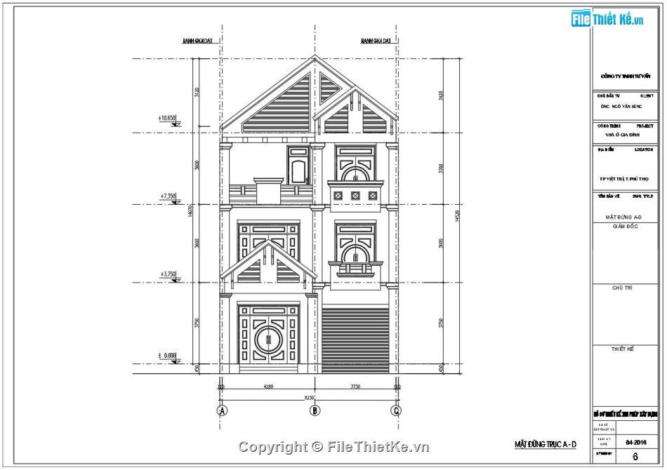 nhà phố 3 tầng mái thái,thiết kế cấp phép nhà phố 3 tầng,bản vẽ nhà mái thái đẹp,bản vẽ cấp phép nhà phố 3 tầng,Nhà lô góc mái thái 3 tầng