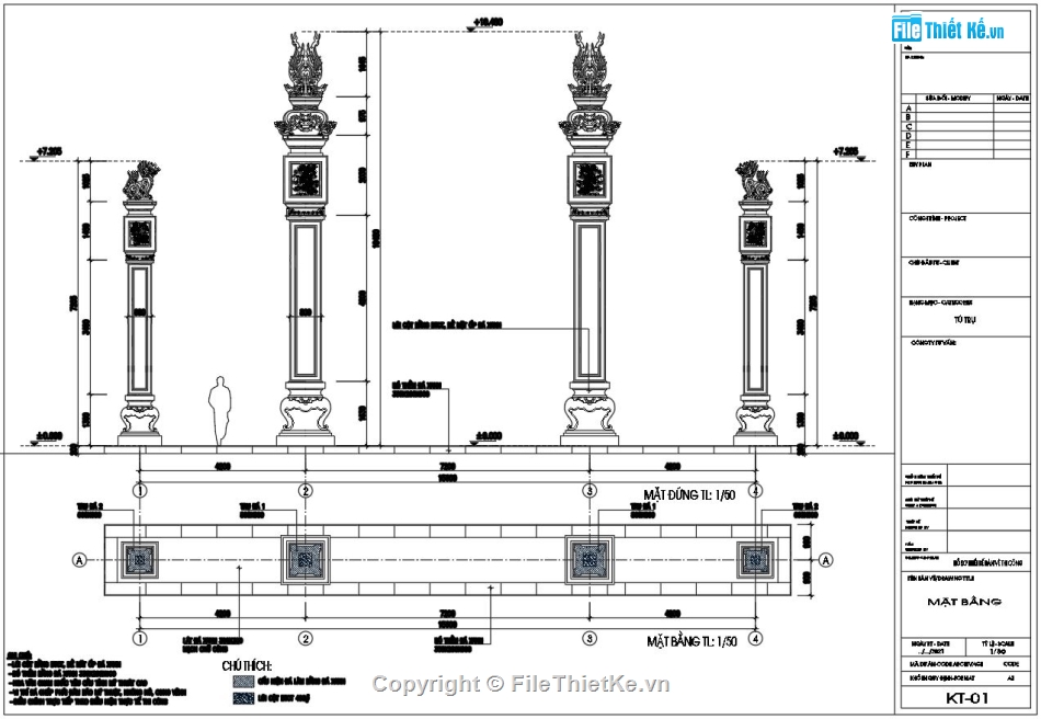 FIle cad thiết kế tứ trụ đẹp,Mẫu tứ trụ đình làng cổ,Thiết kế tứ trụ đá xanh,Bản vẽ tứ trụ đẹp,File thiết kế tứ trụ đẹp