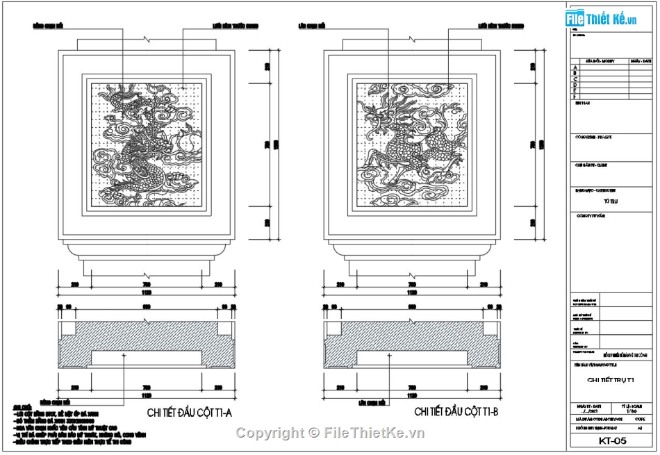 FIle cad thiết kế tứ trụ đẹp,Mẫu tứ trụ đình làng cổ,Thiết kế tứ trụ đá xanh,Bản vẽ tứ trụ đẹp,File thiết kế tứ trụ đẹp