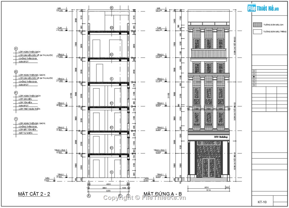 thiết kế văn phòng 6 tầng 5.1x15m,bản vẽ autocad văn phòng 6 tầng,nhà văn phòng kiến trúc tân cổ điển,kiến trúc nhà văn phòng file cad,Tòa nhà văn phòng làm việc file cad