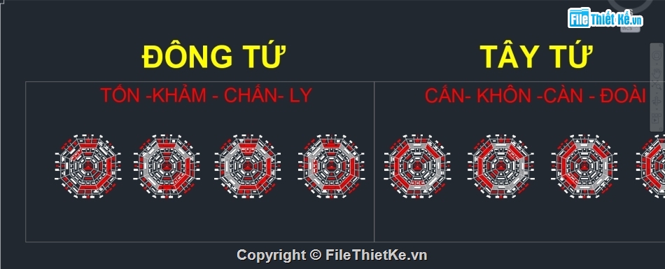 bản vẽ autocad,La bàn,la bàn phong thuỷ,phong thuỷ kiến trúc,la bàn bát quái,bát quái