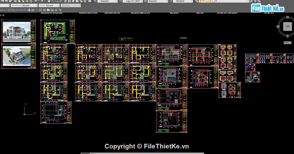 file cad biệt thự 3 tầng,bản vẽ cad biệt thự 3 tầng,bản vẽ thiết kế biệt thự 3 tầng,bản vẽ biệt thự 3 tầng,Biệt thự 3 tầng 15x11.5m